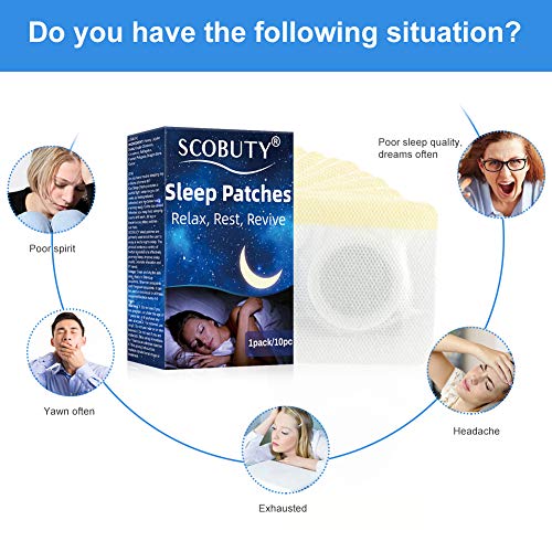 Sleep Patches, Parches para Pies, Parches para los pies del sueño para aliviar el alivio de la ansiedad y el alivio del estrés y el sueño profundo, sueño nocturno mejorado, 10 piezas