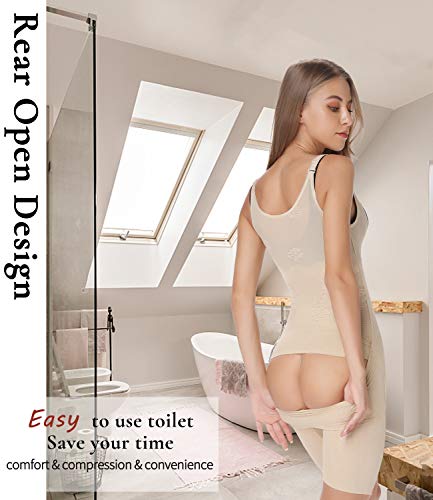 SLIMBELLE Bodies Moldeadores Faja Reductor Sin Costuras Body Shaper Ajustable Bodysuit Adelgazante Shapewear Lencería Postparto Beige 36