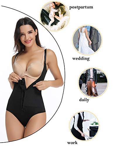 SLIMBELLE Body Reductor Sin Costuras Latex Fajas Reductoras Adelgazantes Mujer Corsé Modeladora Postparto Colombiana Body Shaper Nergo Beige (Negro(Zip), Medium=ES 38)