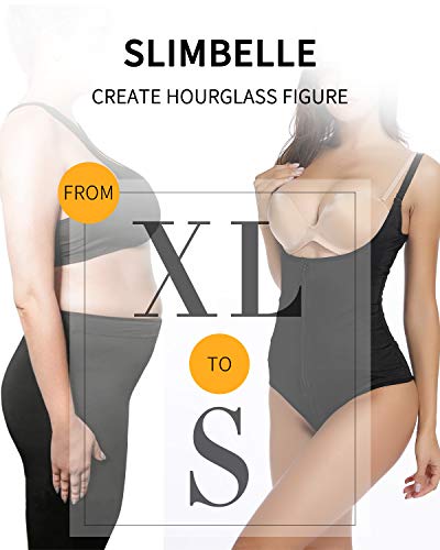 SLIMBELLE Body Reductor Sin Costuras Latex Fajas Reductoras Adelgazantes Mujer Corsé Modeladora Postparto Colombiana Body Shaper Nergo Beige (Negro(Zip), Medium=ES 38)