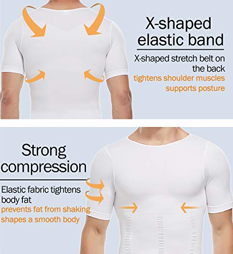 SLIMBELLE® Body Shaper para Hombre - Camisa de compresión T-Shirt Shapewear Slimming Shirt Chaleco Adelgazar Abdomen Cinturón De Vientre Bajar De Peso