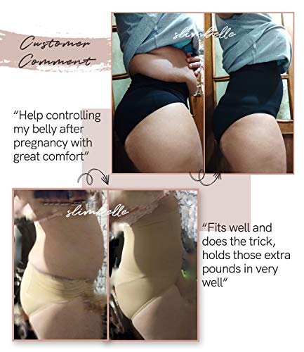 SLIMBELLE Braguita Moldeadora Nalgas Cintura Alta para Mujer Braga Faja Reductora Postparto Talla Grande Ropa Interior Adelgazante Body Shaper Shapewear Lenceria Invisible Negro-L