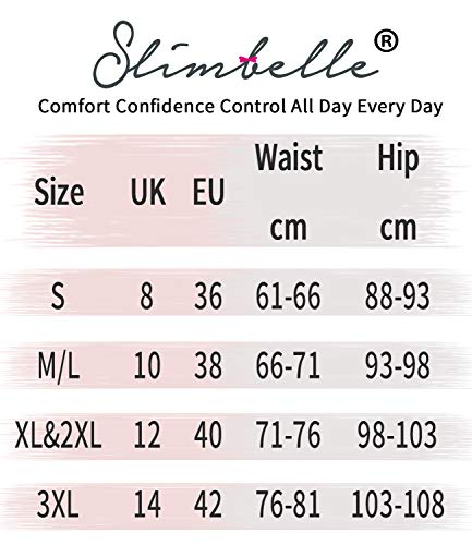 SLIMBELLE Braguita Moldeadora Nalgas Cintura Alta para Mujer Braga Faja Reductora Postparto Talla Grande Ropa Interior Adelgazante Body Shaper Shapewear Lenceria Invisible Negro-L