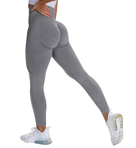 SLIMBELLE Mallas Push up Mujer Leggings Shorts Deportivos Pantalones Yoga Leggins de Cintura Alta Bolsillos Cortos Pantalón Deporte Verano para Fitness Correr Entrenamiento (Gris, M)