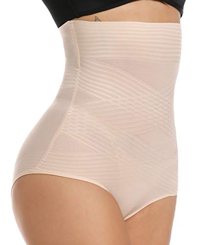 SLIMBELLE® Mujer Bragas Moldeadoras de Cintura Alta Faja Reductora de Barriga Adelgazante Control de Body Braguitas Elástico Lencería Invisible Shapewear Briefs Vientre Plano Eleva Trasero