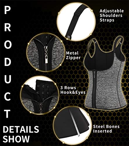 SLIMBELLE® Mujer Camiseta Sauna Chaleco Neopreno Adelgazant Corsé de Entrenamiento Faja Reductora de Sudoración para Deporte Fitness