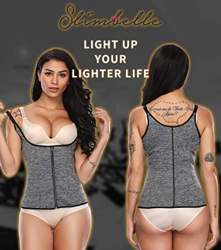 SLIMBELLE® Mujer Camiseta Sauna Chaleco Neopreno Adelgazant Corsé de Entrenamiento Faja Reductora de Sudoración para Deporte Fitness