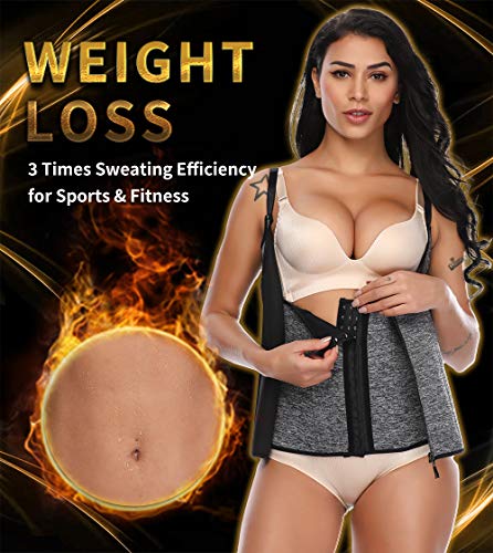 SLIMBELLE® Mujer Camiseta Sauna Chaleco Neopreno Adelgazant Corsé de Entrenamiento Faja Reductora de Sudoración para Deporte Fitness