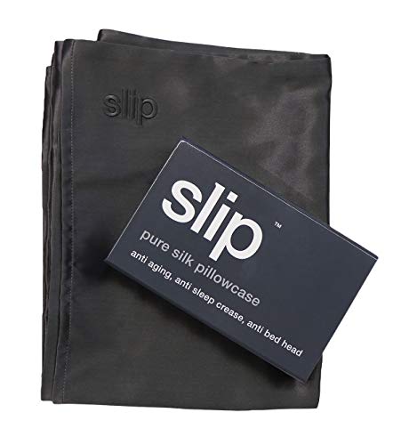 SLIP - Funda de almohada de seda de morera pura de 22 momme, algodón seda sintética, Gris, Queen (51 x 76 cm)