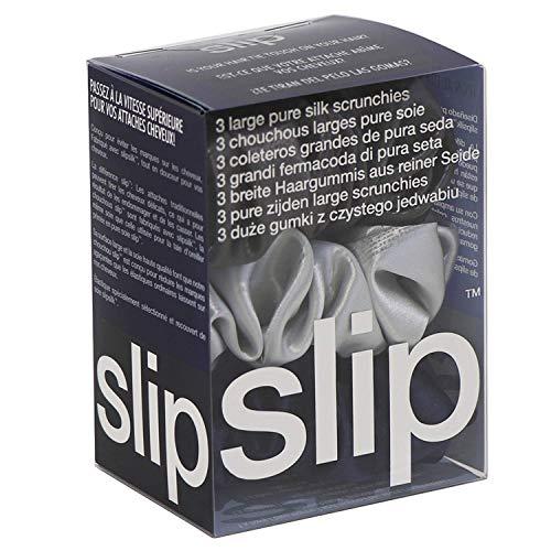 Slip Silk Midnight - Corbata de pelo de seda de seda pura de 22 momme para el pelo, diseñada para ser suave y evitar arrugas (3 mechones)