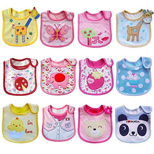 SLOSH 12 Baberos Impermeables Bebe Recien Nacido Niñas