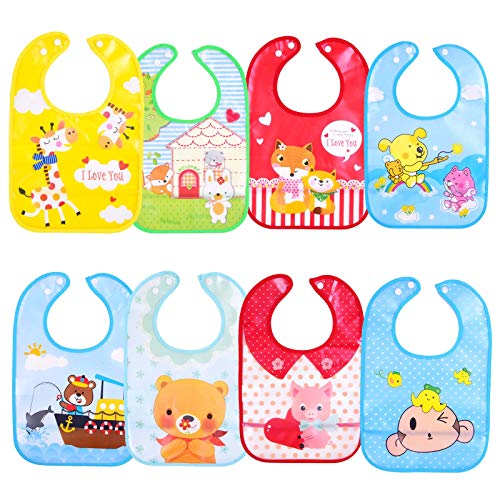 SLOSH 8 Baberos Impermeables Bebe Waterproof Niñas Niños Unisex Para Bebés de 6 Meses a 3 Años