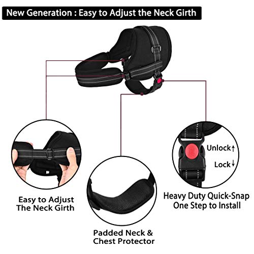 SlowTon Sin tirones Arnés de Perro, Suave Malla Acolchada Ajustable Fácil de Poner y Quitar el arnés con Hebilla de Bloqueo para Perros Grande Mascotas