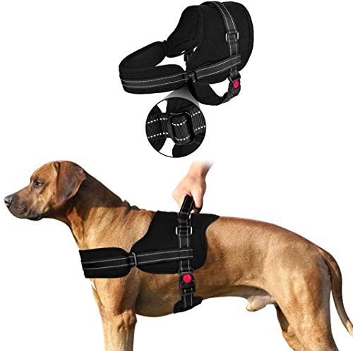 SlowTon Sin tirones Arnés de Perro, Suave Malla Acolchada Ajustable Fácil de Poner y Quitar el arnés con Hebilla de Bloqueo para Perros Grande Mascotas