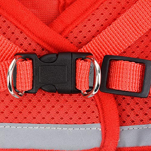 smalllee_Lucky_Store - de Malla Suave arnés y Correa para Gato antiescape Anti tirones arneses para Perros pequeños,Reflectante no se escapen Ajustable, Chaleco para Cachorros,Rojo,S