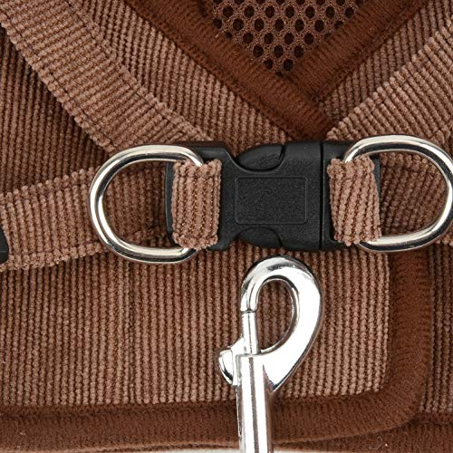 smalllee_Lucky_Store - de Pana arnés y Correa para Gatos antiescape Anti tirones arnés y correaes para Perros pequeños,Reflectante no se escapen Ajustable, Chaleco para Cachorros,marrón,XL