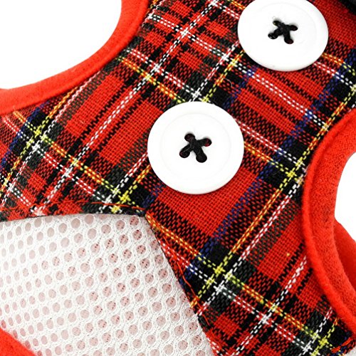 smalllee_Lucky_Store - Pajarita arnés y Correa para Gato antiescape Esmoquin arneses para Perros pequeños Anti tirones, no se escapen Ajustable, Chaleco para Cachorros,Rojo,S