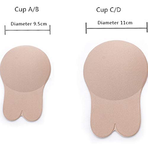 Smart Nice Sujetador sin Tirantes Invisible Adhesivo Espalda Silicona Adhesivo y Push up Reutilizable para Las Sujetadores(Regalo) para Vestidos sin Espalda (Cup C/D, Negro & Blanco, Ear)