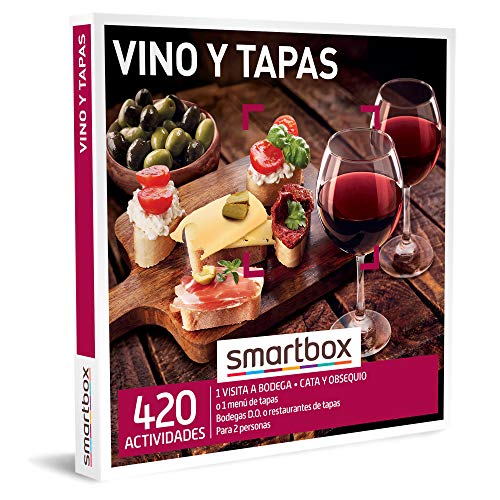SMARTBOX - Caja Regalo - Vino y Tapas - Idea de Regalo - 1 Visita a Bodega con cata y obsequio o 1 menú de Tapas para 2 Personas