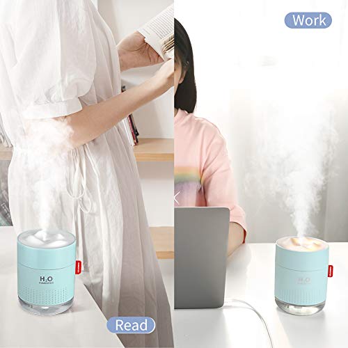 SmartDevil Humidificador 500ml, humidificadores ultrasónicos de Aire con alimentación USB, Apagado automático para el el hogar, Dormitorio, la Oficina, el Yoga, Aceite Esencial Prohibido - 2 Filtros