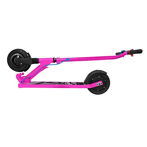 SmartGyro Xtreme XD Patín eléctrico para niños y jóvenes, ruedas 8", 3 velocidades, plegable, ligero, autonomía de 18 Km, batería de litio, freno eléctrico, Scooter, luces traseras, Rosa