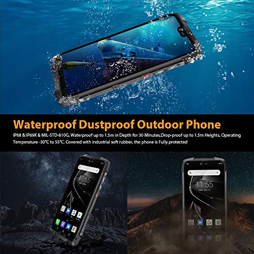 Smartphone Impermeable, Blackview BV9700 Pro IP68 & IP69K Móvil Resistente, Android 9.0 Helio P70 Dual SIM 4G Moviles Libres, 6GB+128GB SD 256GB, 16MP+8MP+16MP, NFC/Pulsómetro/Face ID