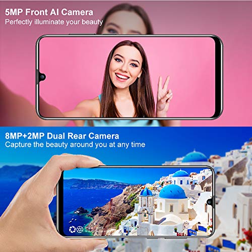 Smartphone Libre, OUKITEL C16 Pro Android 9.0 4G Dual SIM Telefonos Moviles, Pantalla de Gota de Agua de 5,71 Pulgadas Teléfono Movil,3300mAh Batería 32GB ROM Dual Cámaras Smartphone, Negro