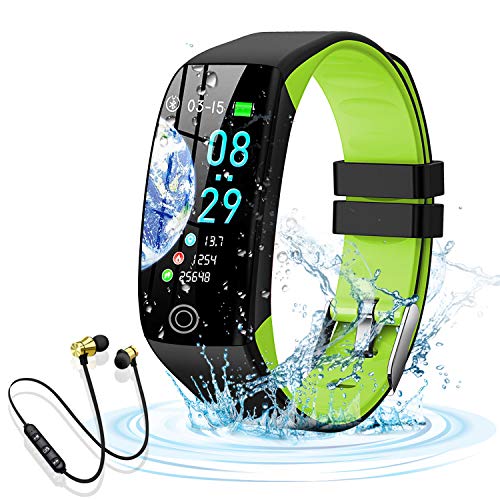 Smartwatch, Reloj Inteligente Impermeable IP68 para Hombre Mujer niños,Pulsera de Actividad Inteligente con 14 Modos de Deporte,con Pulsómetro,Blood Pressure,Sueño,Podómetro,para Android y iOS (Verde)