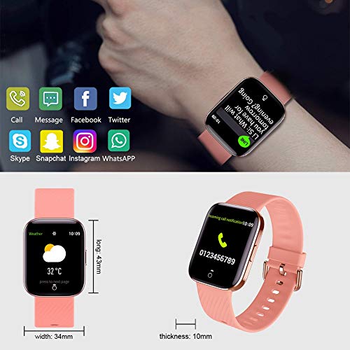 Smartwatch - Reloj Inteligente Mujer Impermeable con Cronómetro, Pulsera Actividad Inteligente para Deporte, Reloj de Fitness con Podómetro Smart Watch Mujer Hombre para Xiaomi Huawei Android IOS