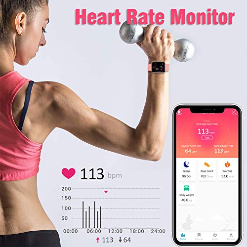 Smartwatch - Reloj Inteligente Mujer Impermeable con Cronómetro, Pulsera Actividad Inteligente para Deporte, Reloj de Fitness con Podómetro Smart Watch Mujer Hombre para Xiaomi Huawei Android IOS