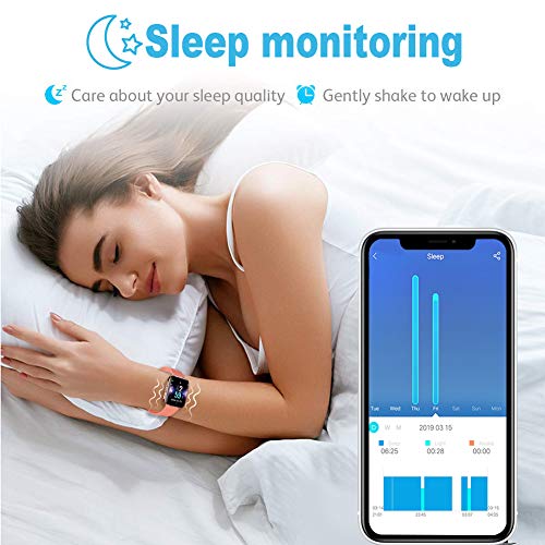 Smartwatch - Reloj Inteligente Mujer Impermeable con Cronómetro, Pulsera Actividad Inteligente para Deporte, Reloj de Fitness con Podómetro Smart Watch Mujer Hombre para Xiaomi Huawei Android IOS