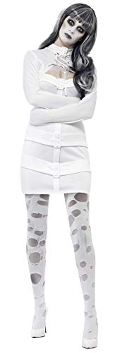 Smiffys-33287M Halloween Disfraz de ninfómana psicótica, con Vestido, Falsa Torera y Encaje, Color Blanco, M-EU Tamaño 40-42 (Smiffy'S 33287M)