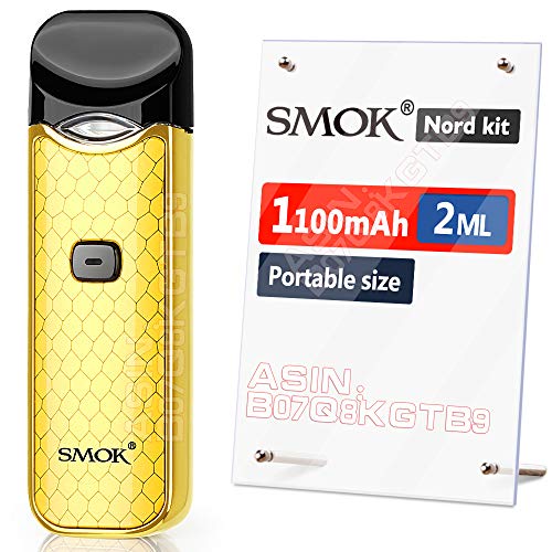 SMOK Nord Vapeador Cigarros Electronicos Kit de inicio, E Cig 2ml MTL Pod System, Batería Recargable 1100mAh Baper Cigarrillos, Sin Nicotina y Sin E-líquido (Oro)
