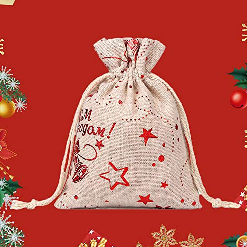 Smosyo Embrague NavideñO Bolsas De Regalo con CordóN De Lino Calendario De Adviento NavideñO para JoyeríA Regalo Boda Viaje DecoracióN NavideñA
