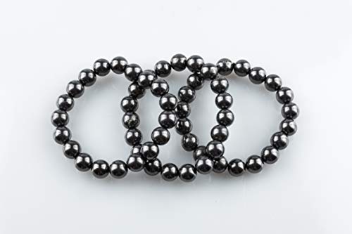 SN NATURSTEIN UG - Pulsera Shungit Perla Negra | Gema y piedra curativa originaria de Carelia - 3 Unidades