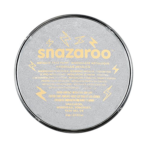 Snazaroo- Pintura facial y Corporal, 18 ml, Color plata metálico (Colart 1118766)