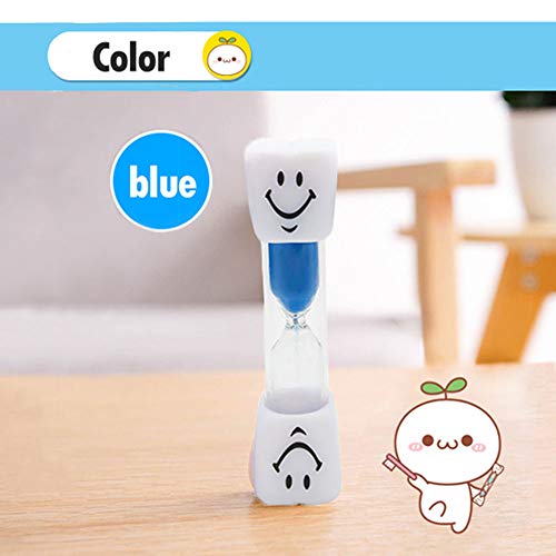 Snner Temporizador de cepillo de dientes para niños ~ Temporizador de arena sonriente de 2 minutos para cepillar los dientes de los niños (Azul)