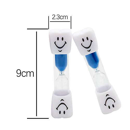 Snner Temporizador de cepillo de dientes para niños ~ Temporizador de arena sonriente de 2 minutos para cepillar los dientes de los niños (Azul)