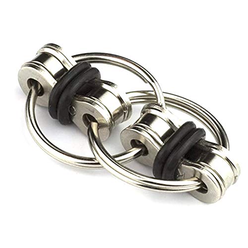 SNOWINSPRING Cadena de DescompresióN Juguete Cadena de Bicicleta Llavero de Metal el Juguete Es Adecuado para Adultos y Ni？Os Cadena de DescompresióN Negro