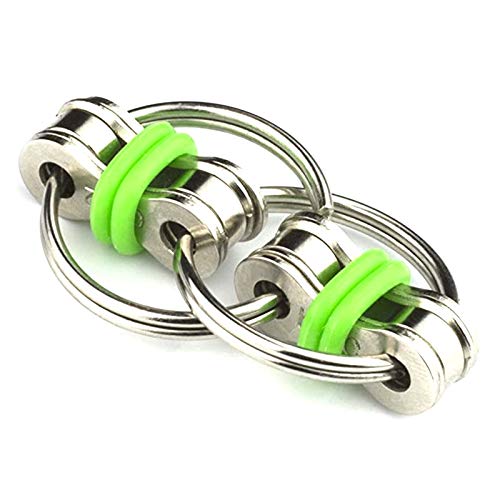 SNOWINSPRING Cadena de DescompresióN Juguete Cadena de Bicicleta Llavero de Metal el Juguete Es Adecuado para Adultos y Ni？Os Cadena de DescompresióN Verde