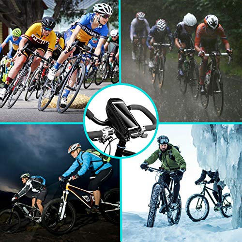 Snowpea Bolsa Manillar Bici Impermeable Bolsa Tubo Bicicleta con Pantalla Táctil Bolsa Marco Bicicleta Bolsa Movil Bici para iPhone XS MAX/XR/X/8Plus Samsung S9/S8 hasta 6,7'' Smartphone
