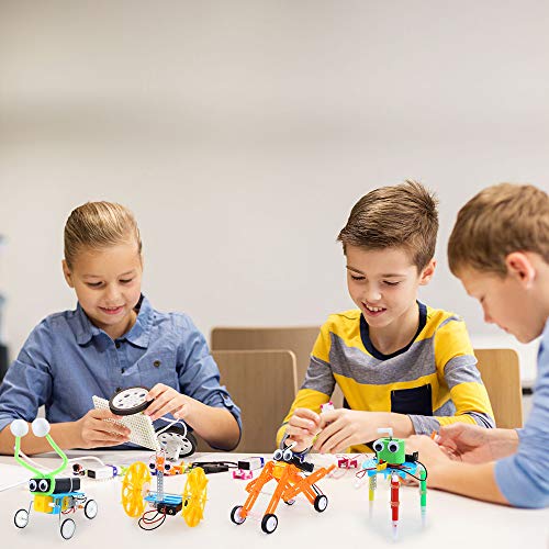 Sntieecr 4 Set Kit de Robótica para Niños, Kit de Construcción Robotica Educativa para Juguetes Electrónicos Stem Robots Bricolaje