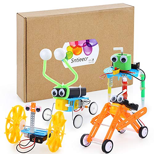 Sntieecr 4 Set Kit de Robótica para Niños, Kit de Construcción Robotica Educativa para Juguetes Electrónicos Stem Robots Bricolaje