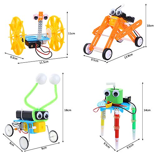 Sntieecr 4 Set Kit de Robótica para Niños, Kit de Construcción Robotica Educativa para Juguetes Electrónicos Stem Robots Bricolaje