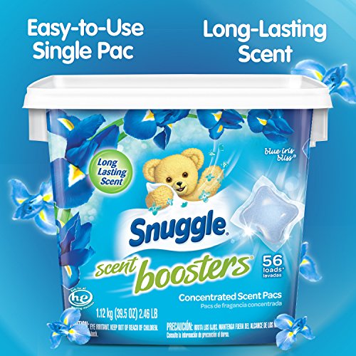 Snuggle Laundry Scent Boosters, Blue Iris Bliss, Tub, 56 Count by Snuggle