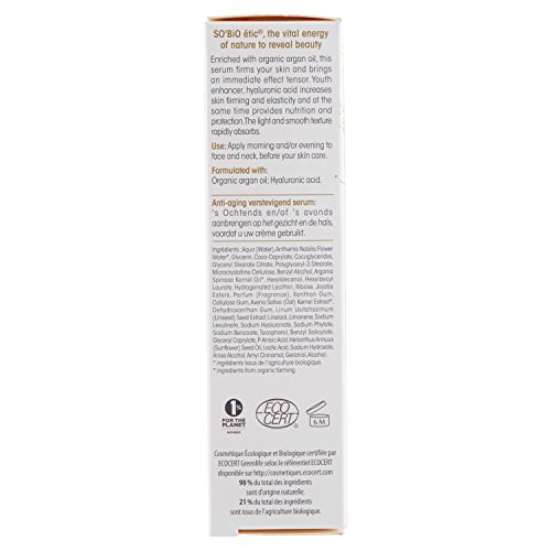 So Bio Etic ARSE SERUM REAFIRMANTE ANTIEDAD hialuronico-argan 30ml, Negro, Estandar