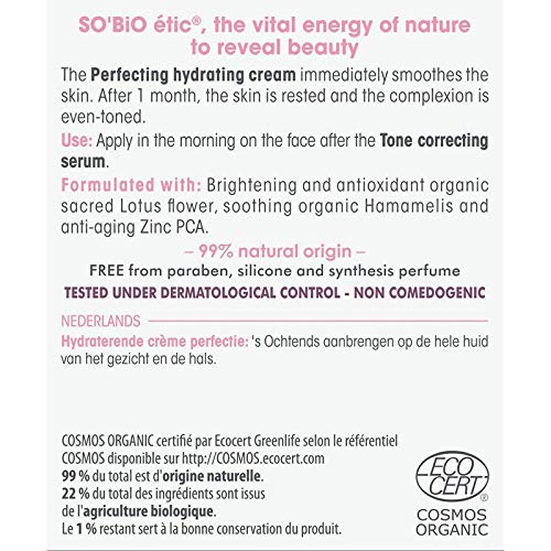 SO'BiO étic Crème Hydratante Perfectrice pour une Peau Parfaite 50 ml