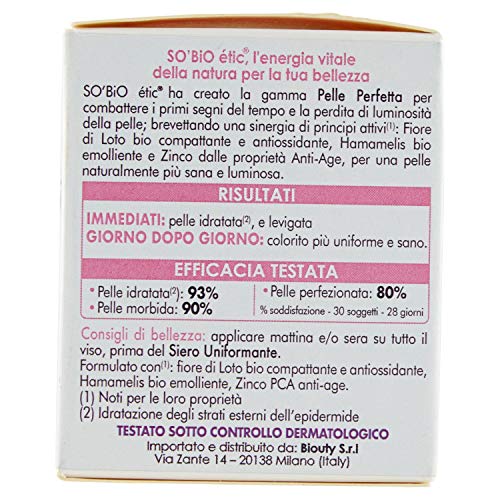 SO'BiO étic Crème Hydratante Perfectrice pour une Peau Parfaite 50 ml