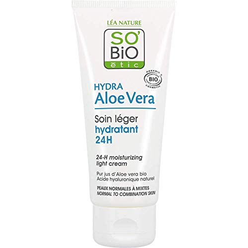 So'Bio Étic Crème Légère Hydratante 24 H Jour au Pur Jus d'Aloe Vera Bio Tube de 50 ml