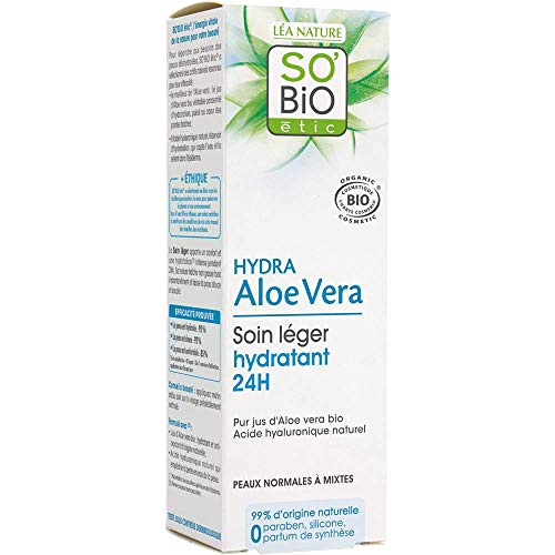 So'Bio Étic Crème Légère Hydratante 24 H Jour au Pur Jus d'Aloe Vera Bio Tube de 50 ml